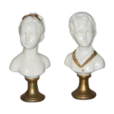 Paire de buste d'enfants