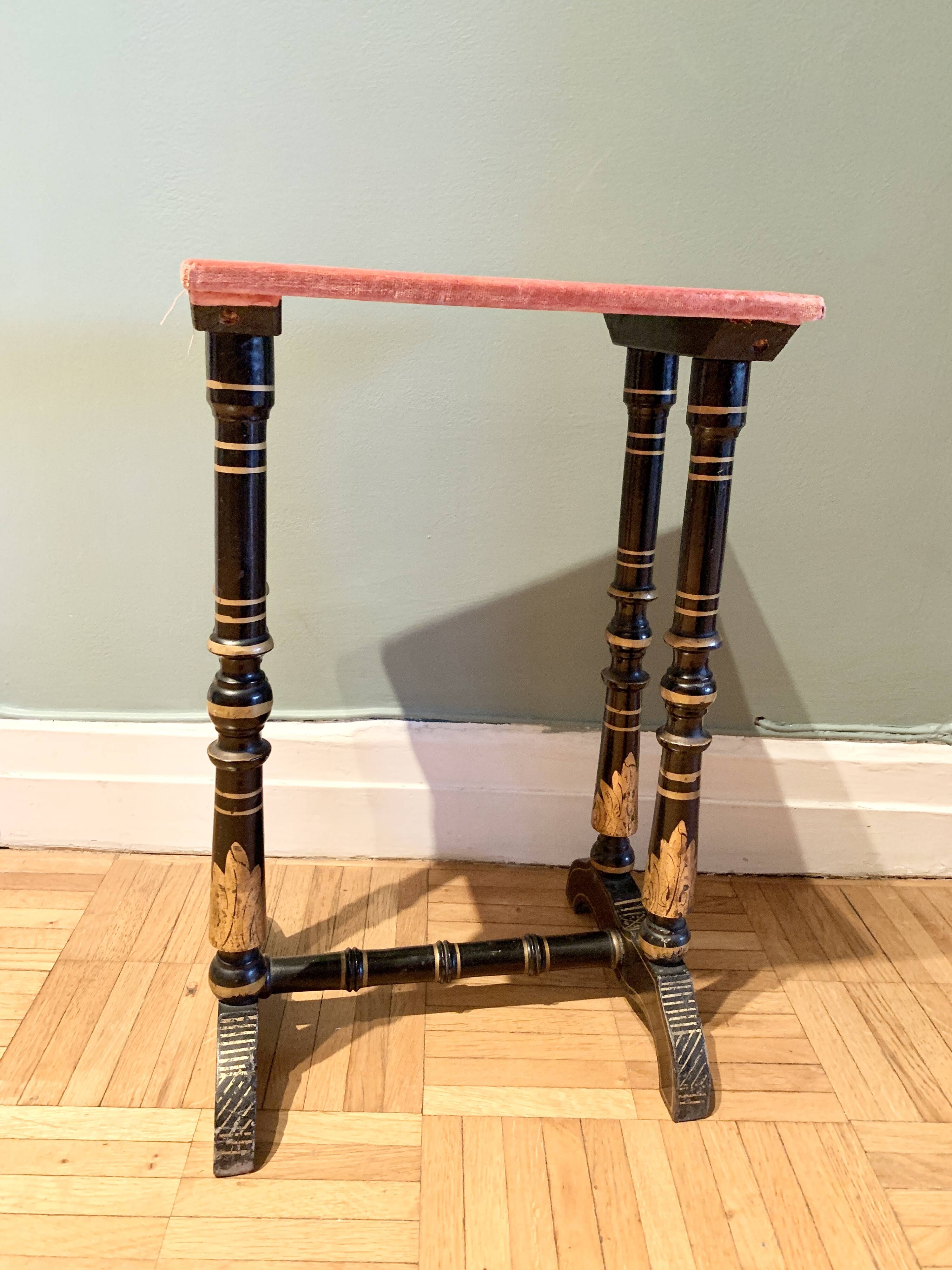 Napoleon III lacquered wooden side table