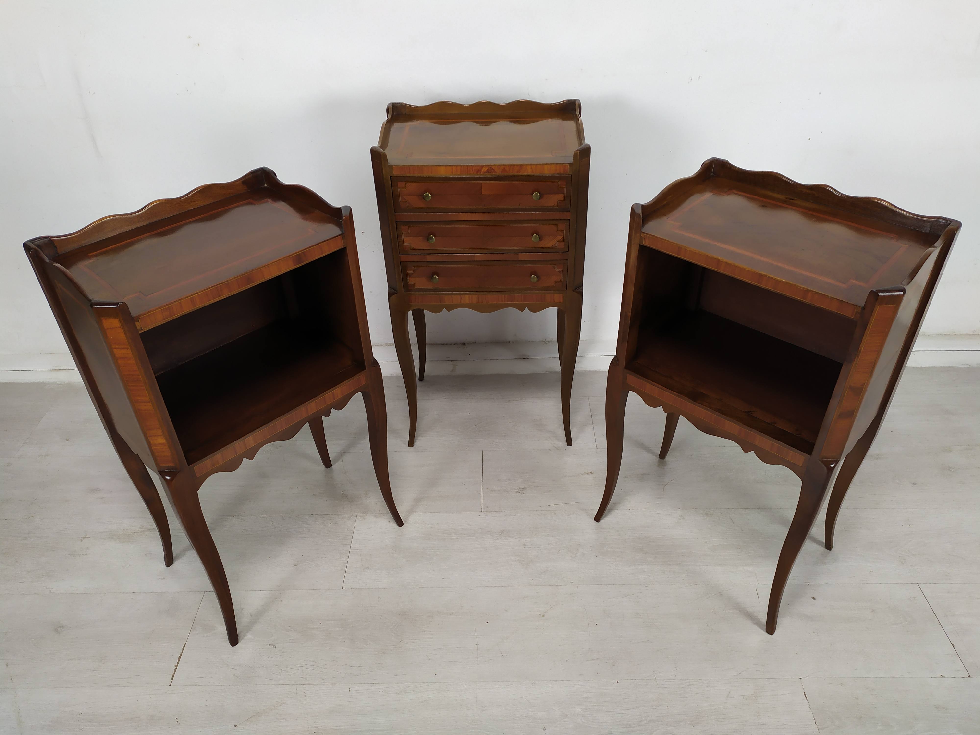 Marquetry bedside tables