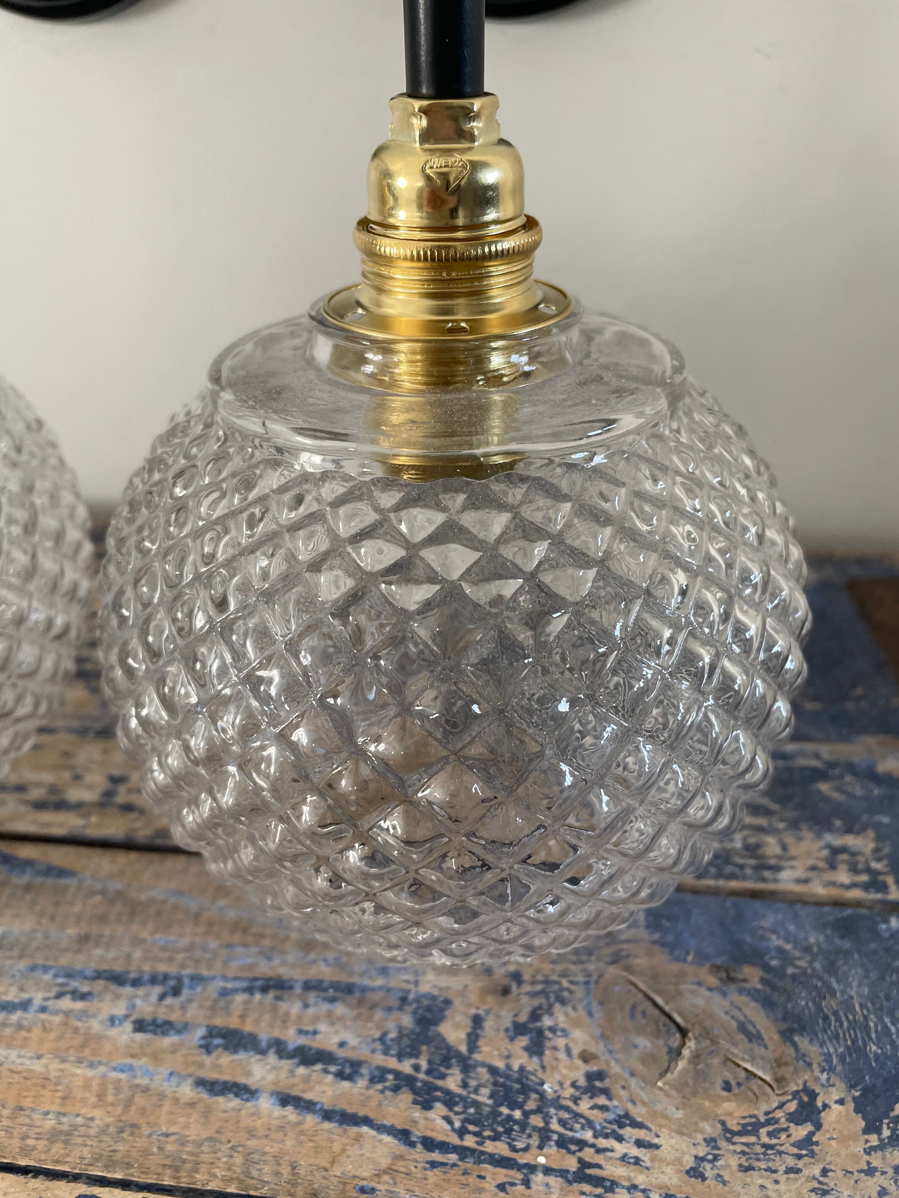 Pair of new electrified ball sconces