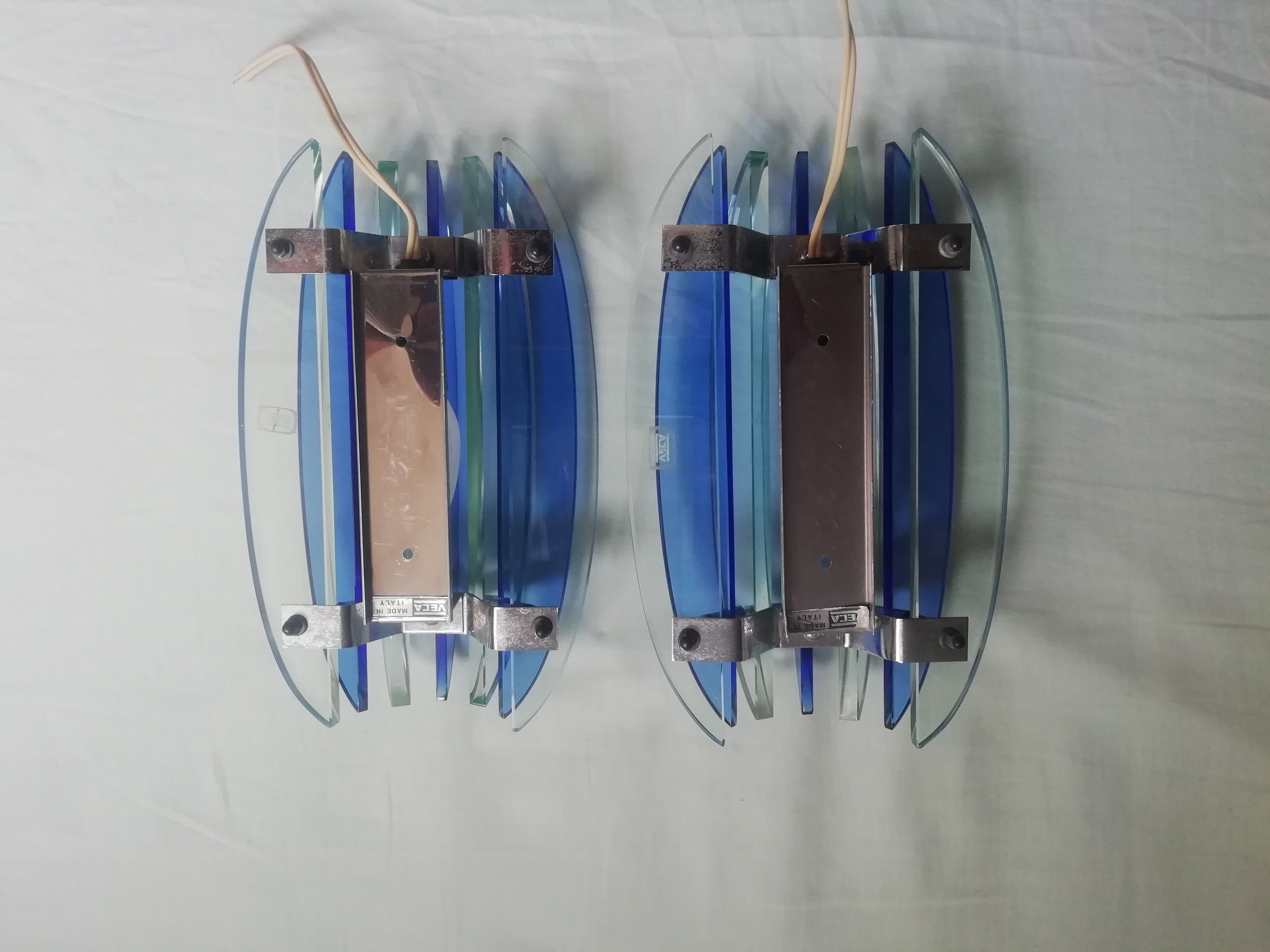 Pair of Veca Fontana Arte wall lights