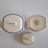 Lot of 3 format spice pots with floral pattern in ceramic Terre de Fer