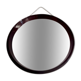 round mirror in smoked plexiglass 70s
