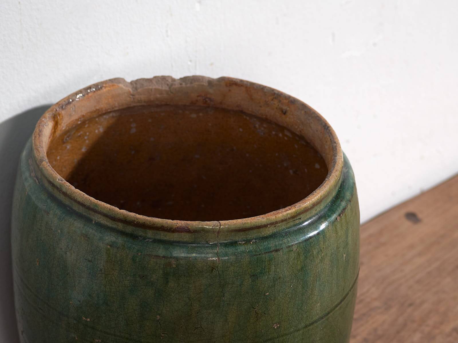 Ancient emerald green enamelled jar (circa 1820) #2