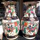 Pair of large ceramic vases from Nanking, China, Asian decor.