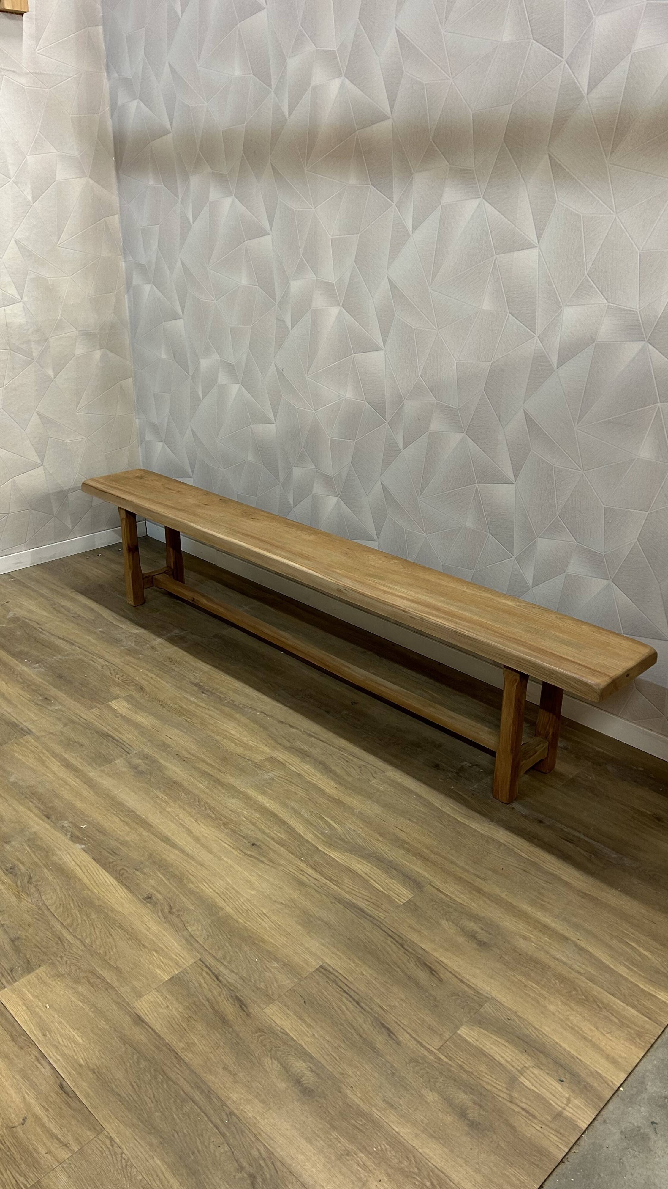 2m20 solid walnut benches, stripped and varnished