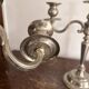 Paire Candélabre 3 Feux Métal Style Louis XV 36cm Vintage