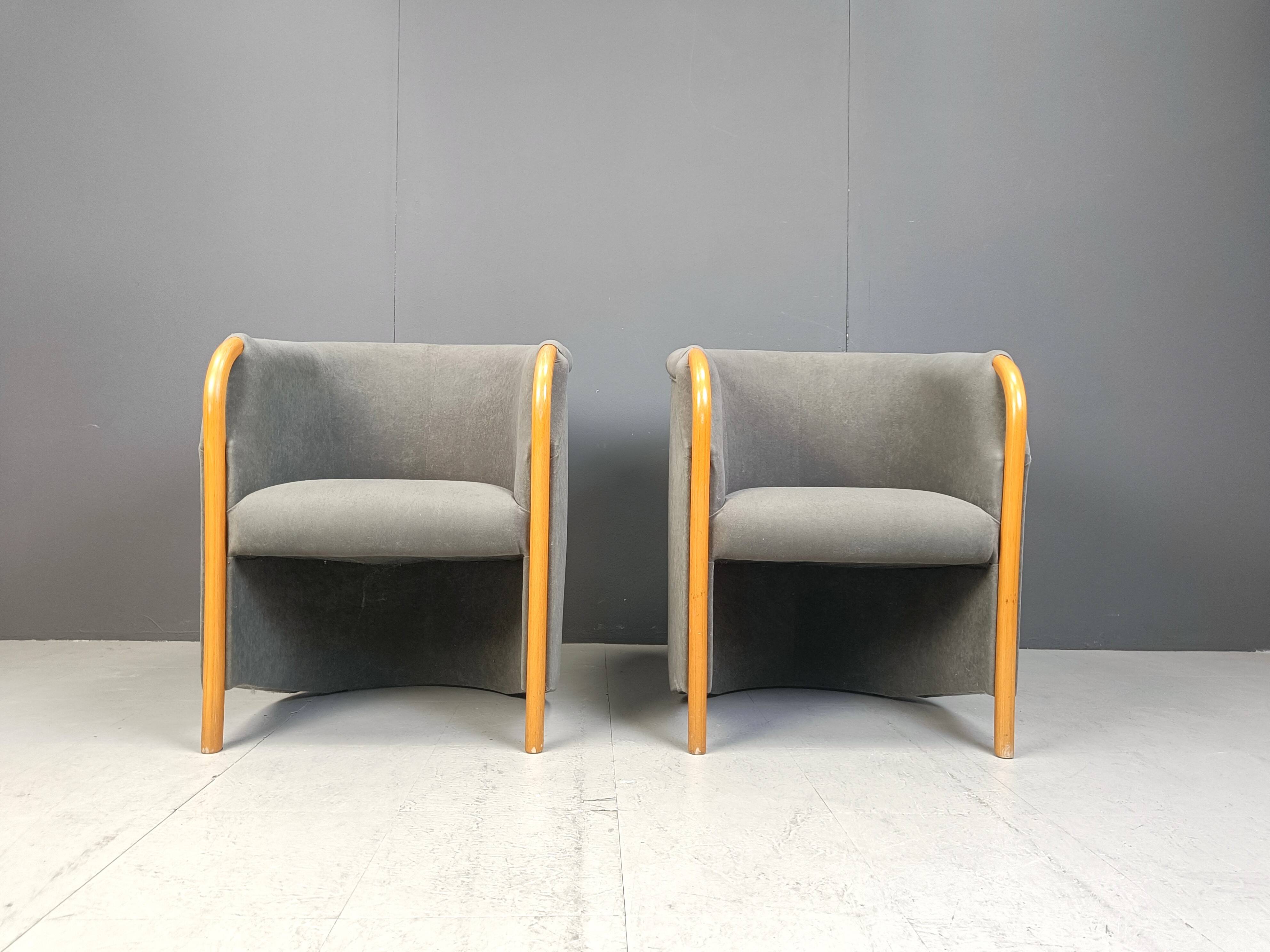 Pair of italian armchairs, 1980s