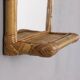 Vintage 1960s Wall Mirror with Bamboo Shelf, Italian Design