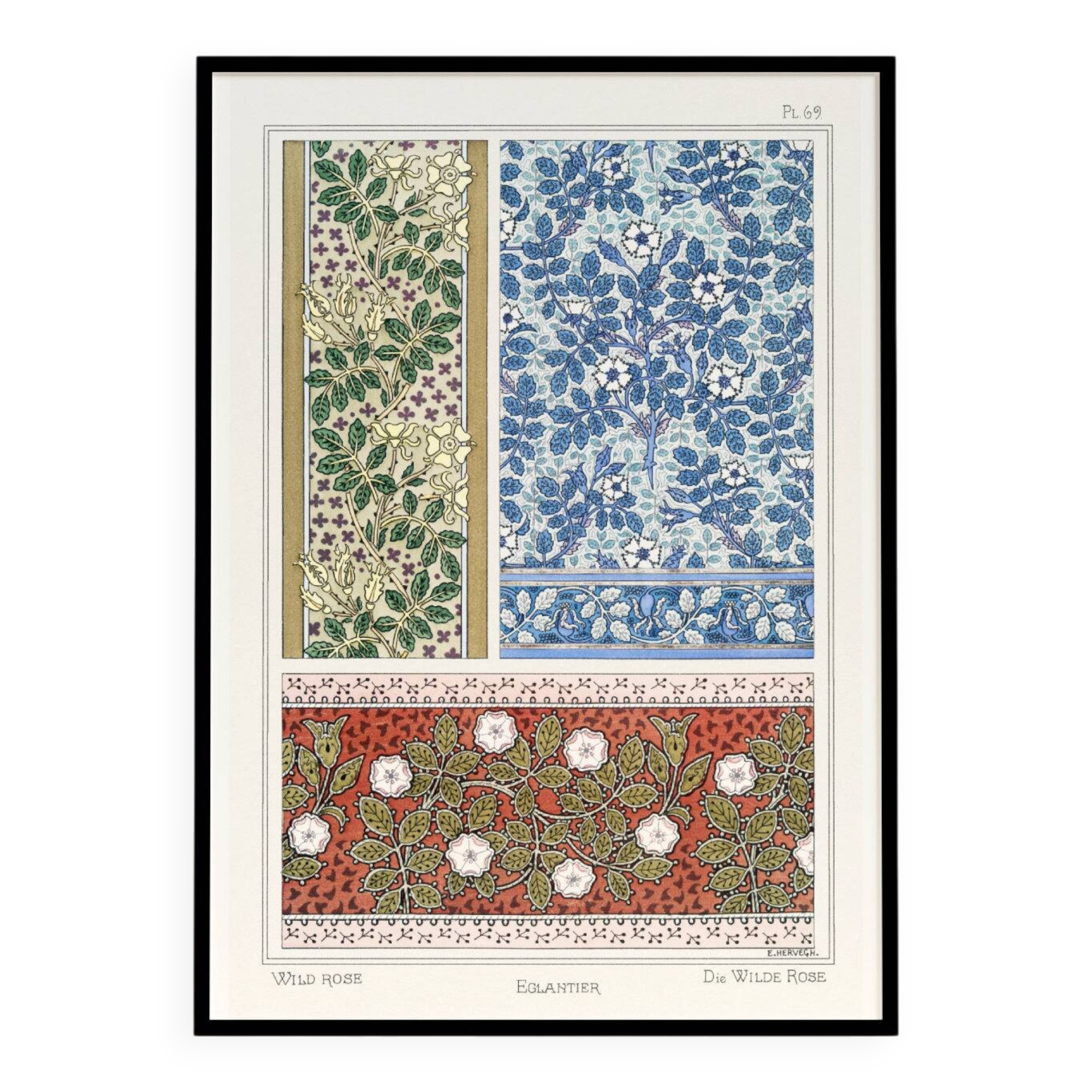 “Wild Rose” poster, after an Art Nouveau lithograph from 1897