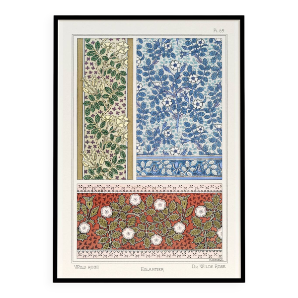 Affiche “Wild Rose”, d’après une lithographie art nouveau de 1897