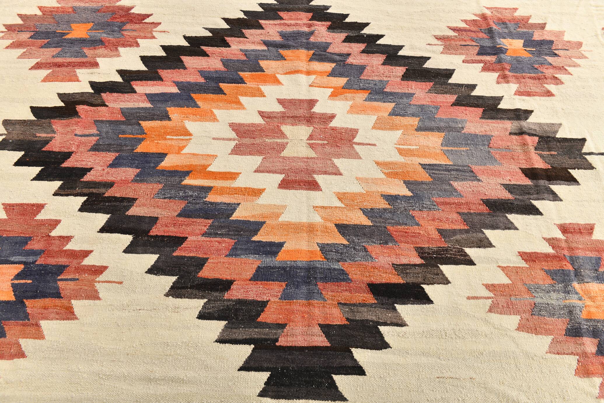 10X13 Soft Colors Rare Large Area Vintage Wool Kilim Rug, 300x389 Cm