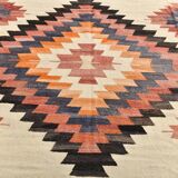 10X13 Soft Colors Rare Large Area Vintage Wool Kilim Rug, 300x389 Cm
