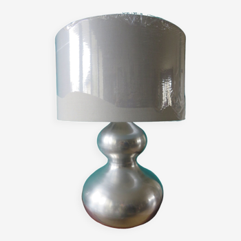 Brushed steel lamp. France 1970