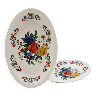 2 Serving Dishes, “Orchies Moulin des Loups”.
