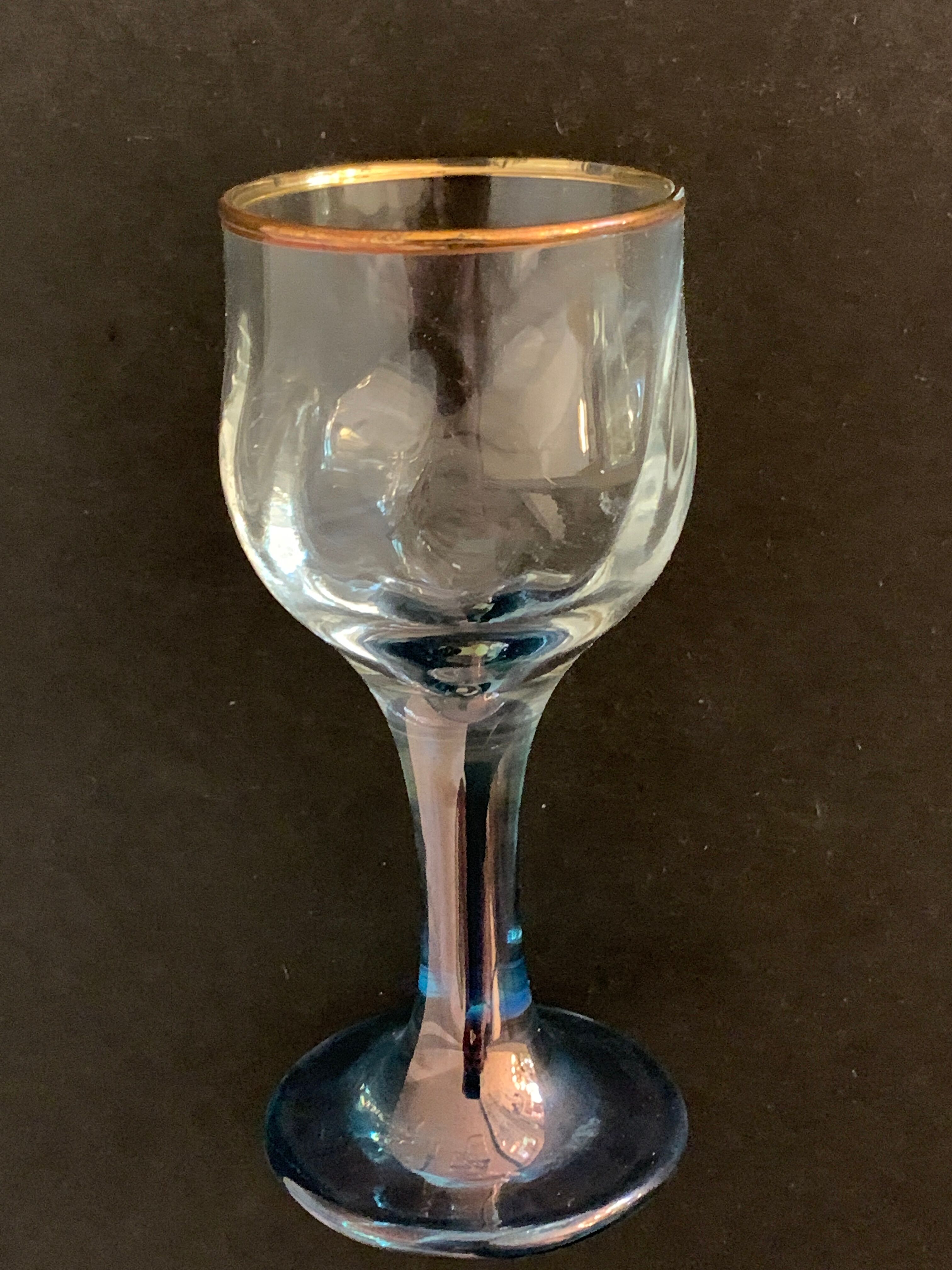 6 verres à digestif soufflés verrerie italienne Venise, Murano, A. Dal Borgo