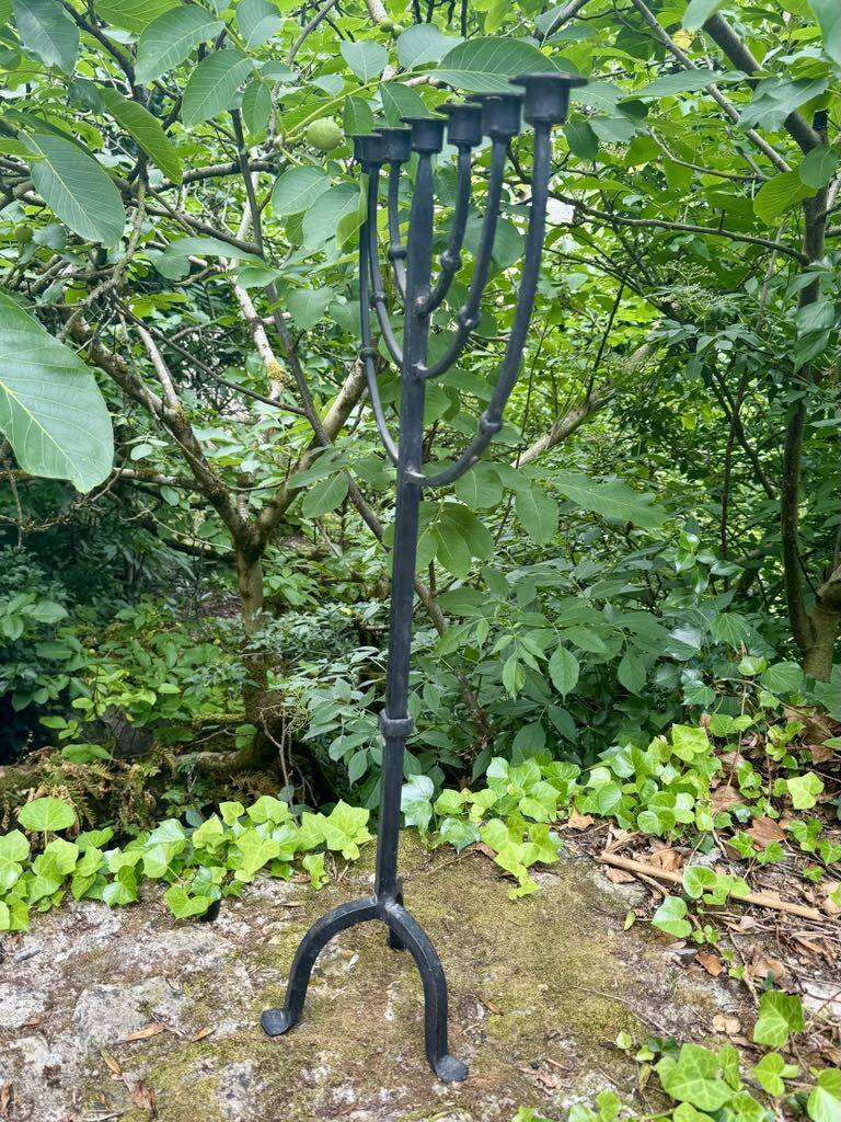 Wrought iron menorah