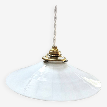 Old white opaline art deco pendant/walking lamp 1930