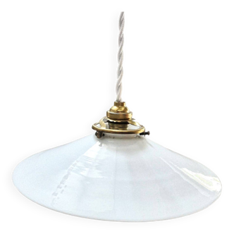 Suspension/baladeuse ancienne opaline blanche art déco 1930