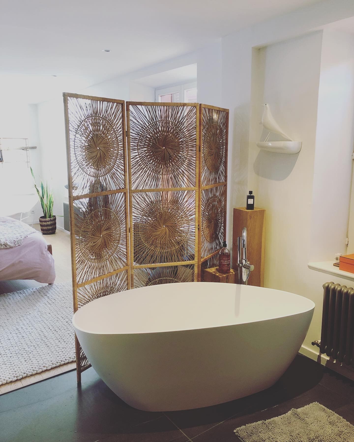 Vintage rattan screen