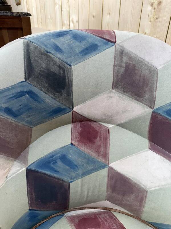 Méridienne Napoléon III tissu moderne