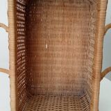 Vintage rattan and wicker basket from the 60s/70s