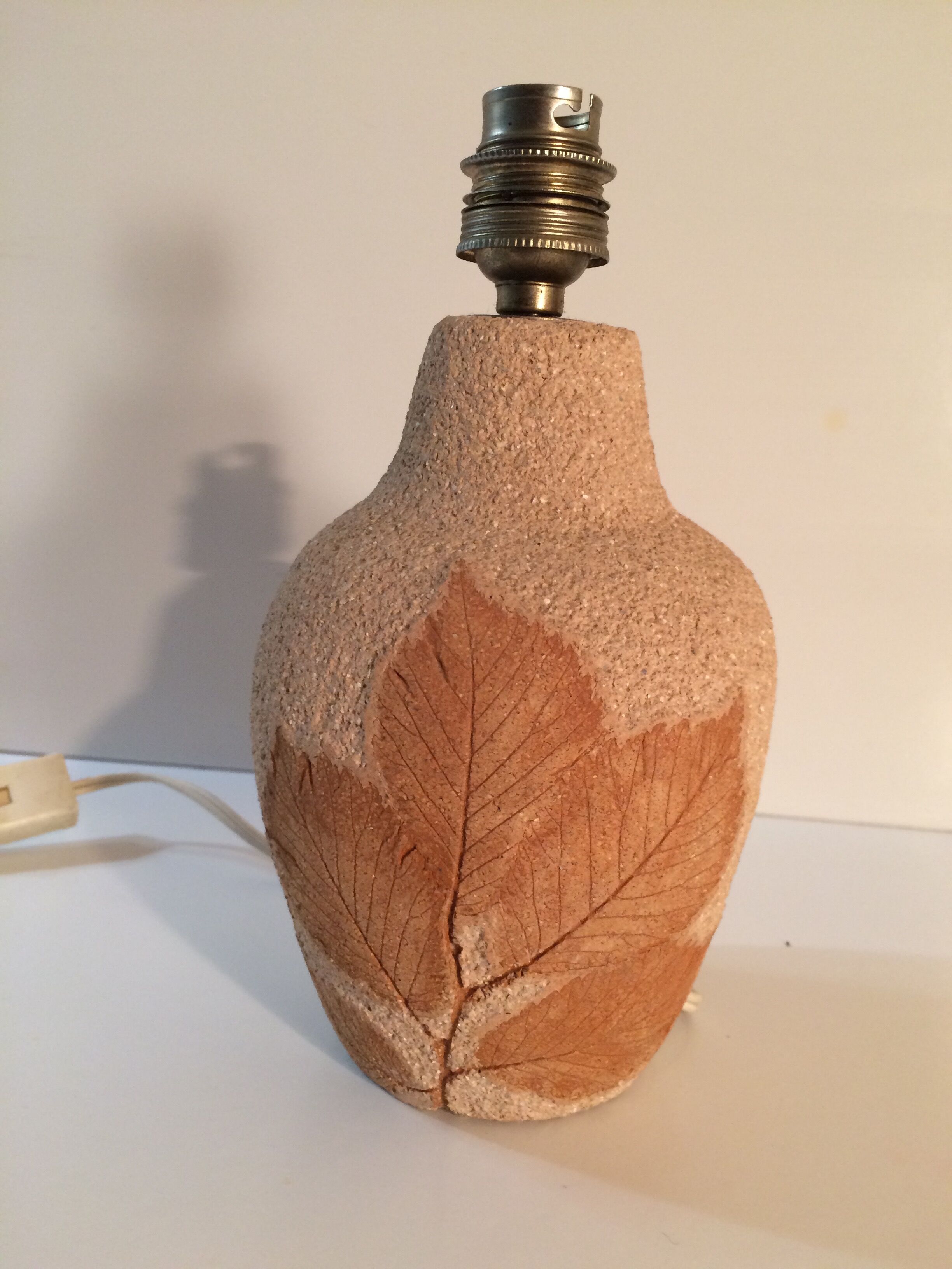 Stoneware lamp foot "herbarium" or "Guarrigue"