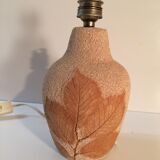 Stoneware lamp foot "herbarium" or "Guarrigue"