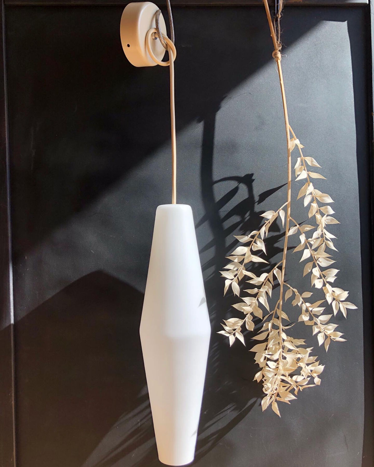 Vintage opaline pendant lamp