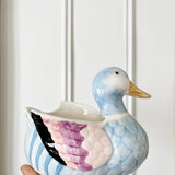 Hand-painted ceramic duck pot cover