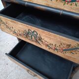 Venetian-style painted wood and bamboo chest of drawers