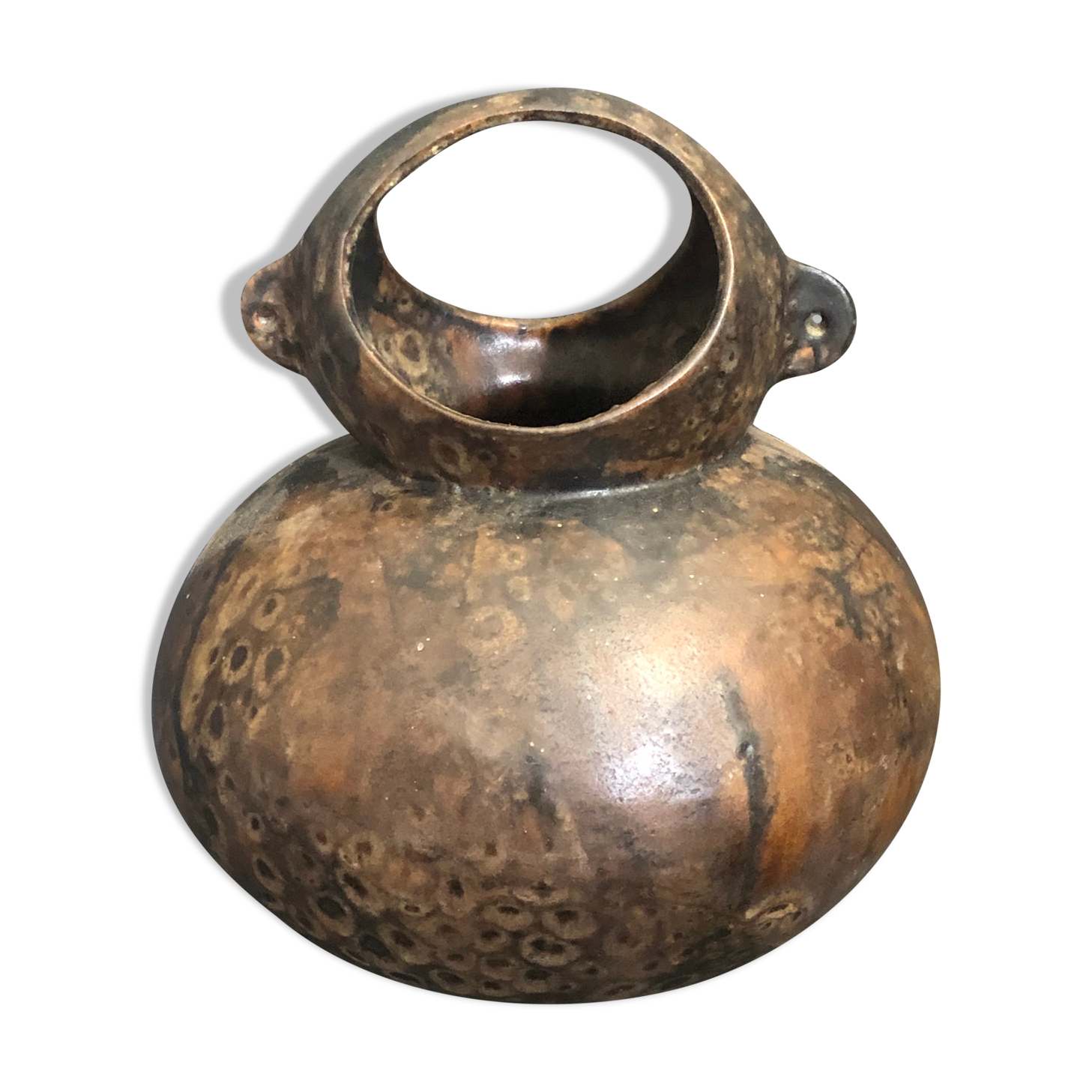 Pot Bakongo with terracotta handle Democratic Republic of Congo Rare