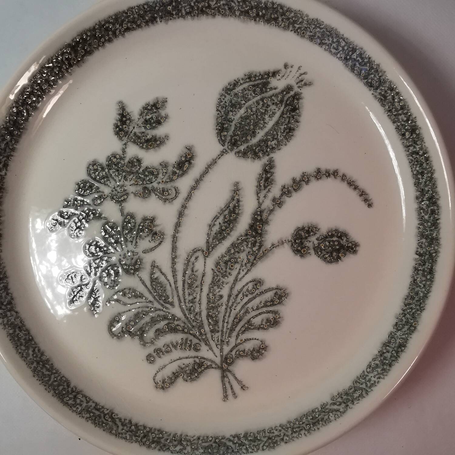 6 Ceramic Plates Vintage Botanical Floral Decor TBE