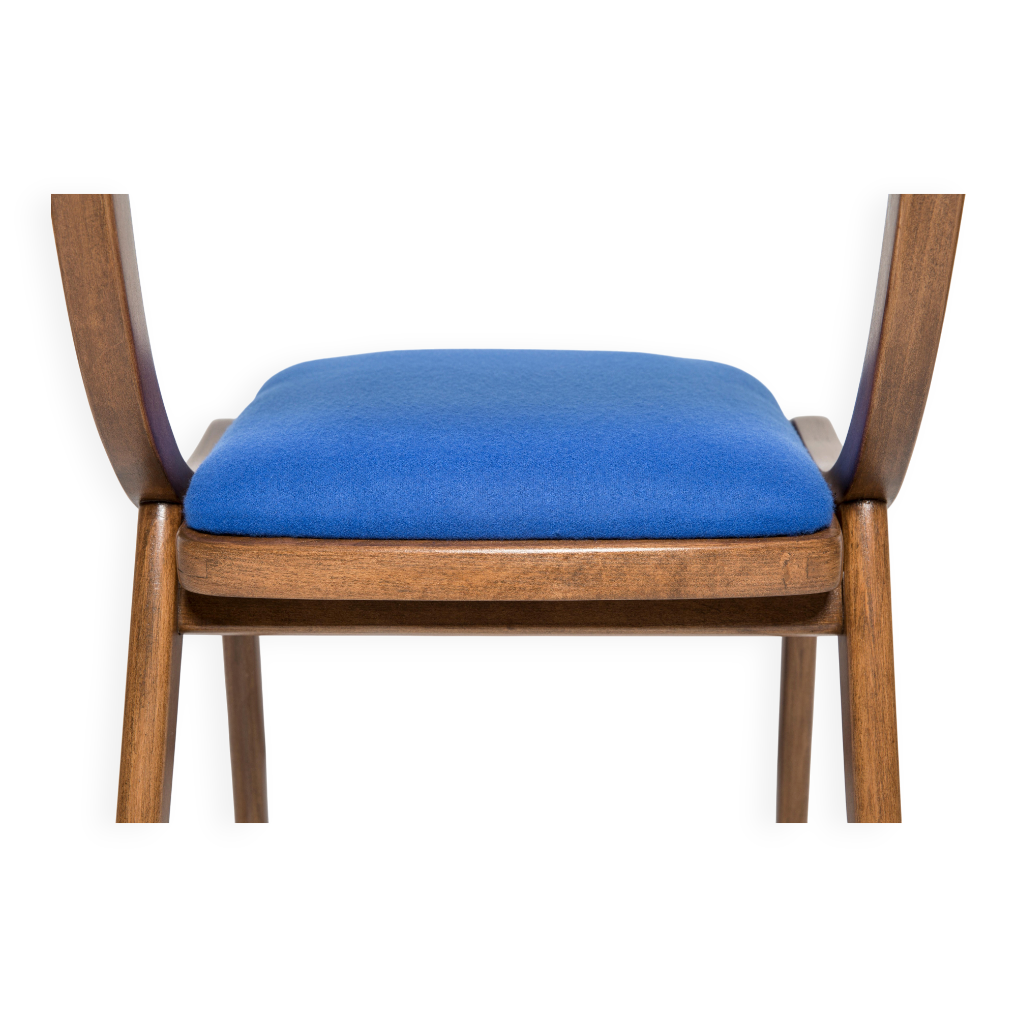 Bumerang Chair Mid-Century Modern, Royal Blue Wool, Poland, 1960s