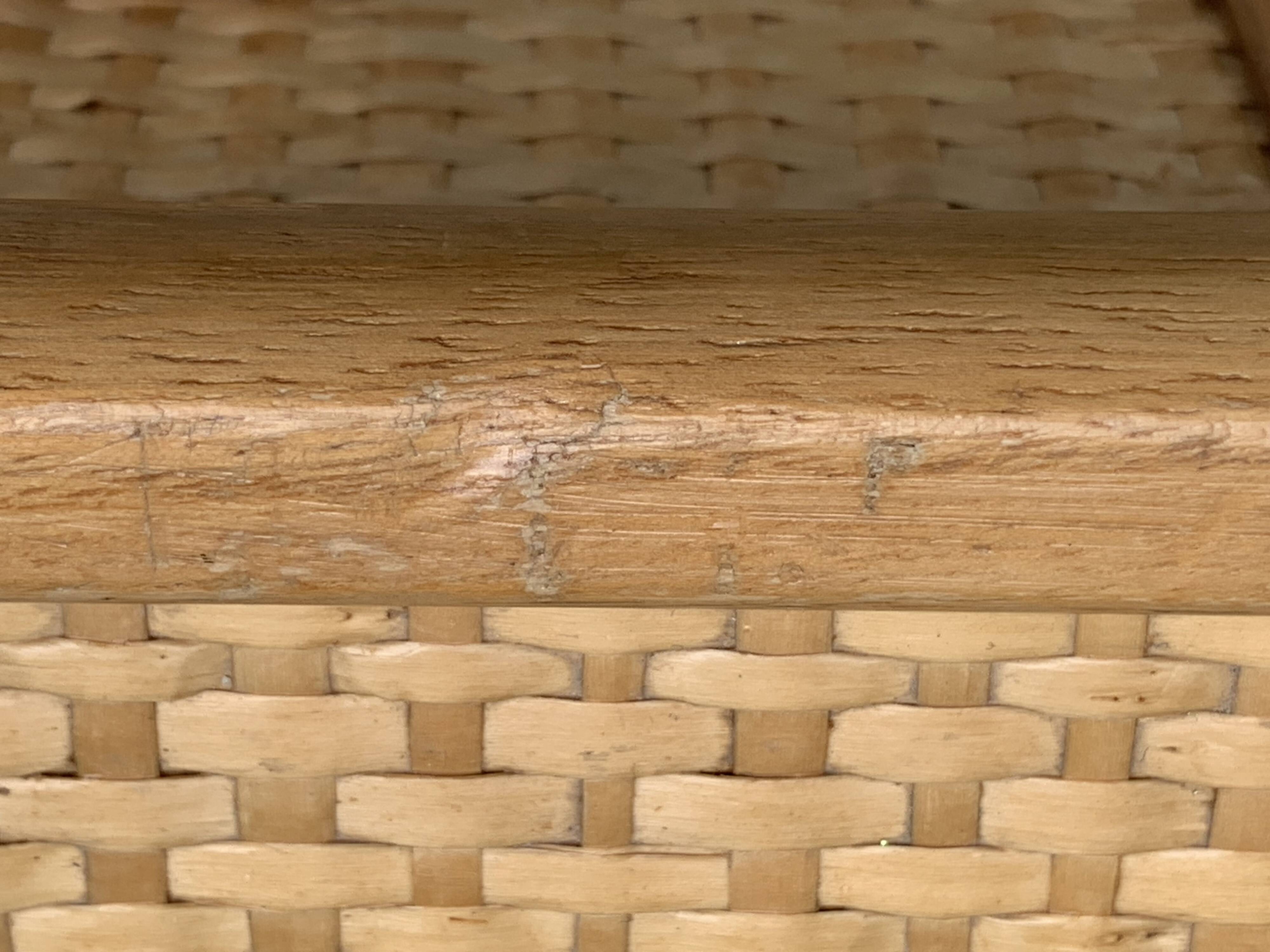 Vintage rattan and woven wicker chest of drawers 1970