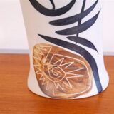 Vase en ceramique à decor cubiste