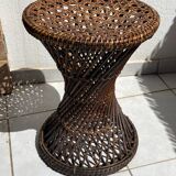 Tamtam type stool in rattan and canework