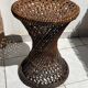 Tamtam type stool in rattan and canework
