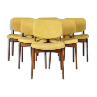 Ensemble de 6 chaises en teck, années 1960