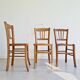 3 old wooden bistro chairs