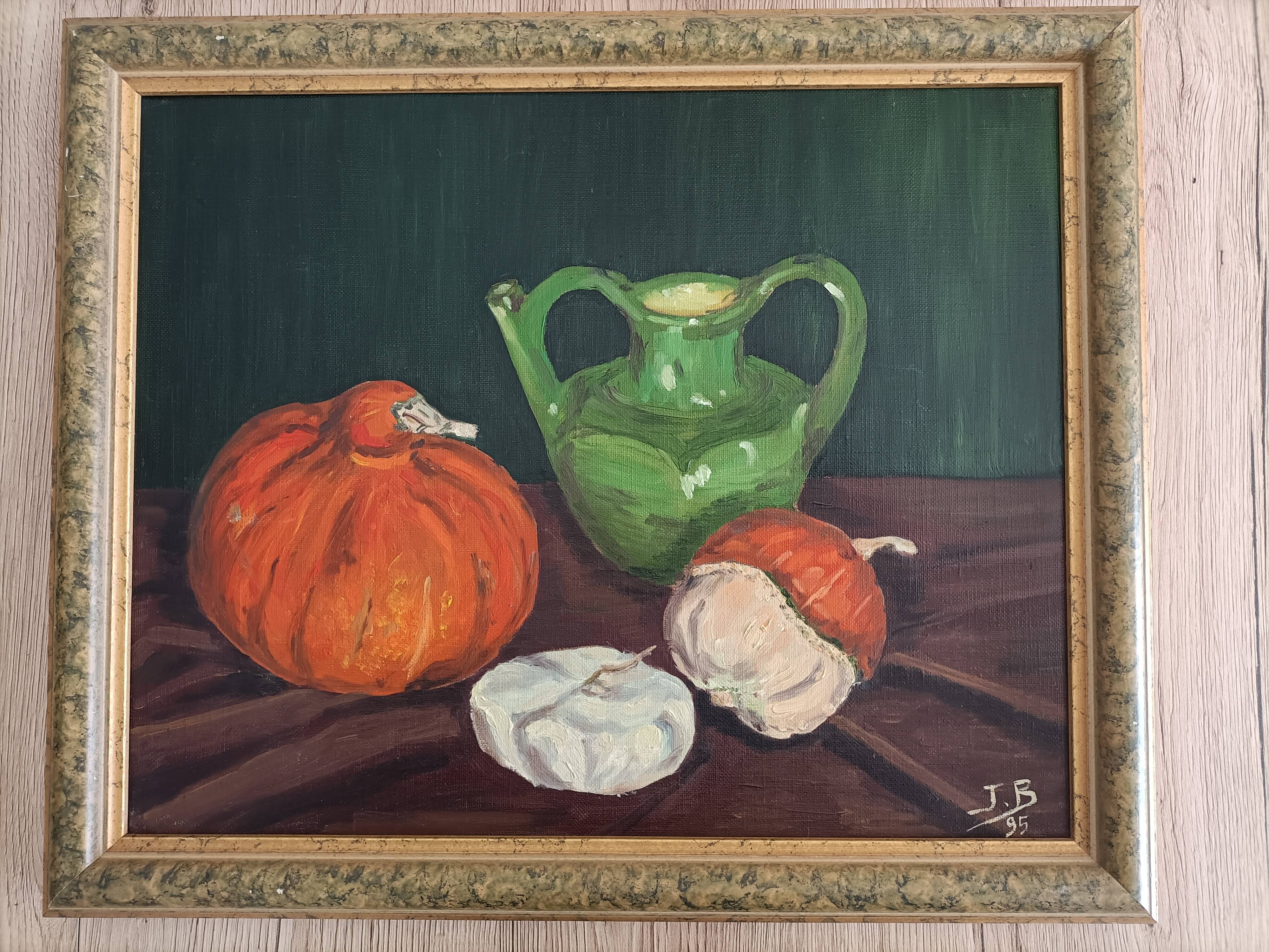 Still life painting signed jacqueline berteaux-dubuc - 1995
