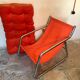 Fauteuil chauffeuse vintage pop 1970’s tubulure chrome