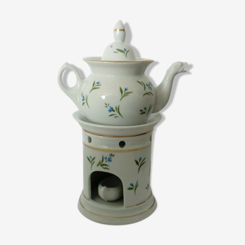 Tisaniere en porcelaine decor aux bleuts