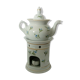 Teapot in porcelain decorated with blues.