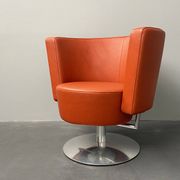 Swivel armchair Circo in red leather by Peter Maly for Cor, Germany, 1990s