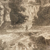 Old drawing, moustiers sainte marie