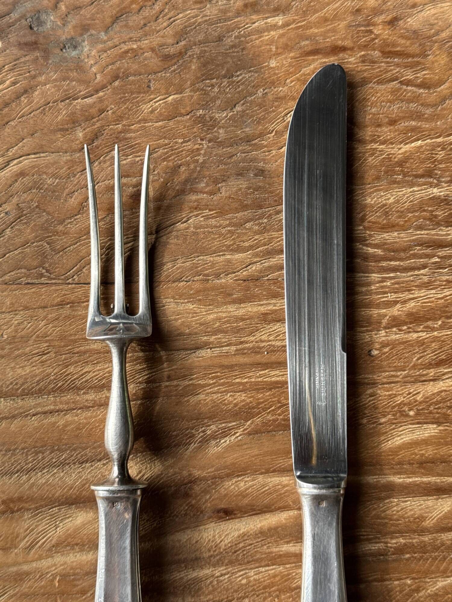Alfénide cutting service consisting of a fork and a knife L27