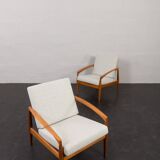 Paire de chaises longues Kai Kristiansen Paperknife en teck et laine naturelle