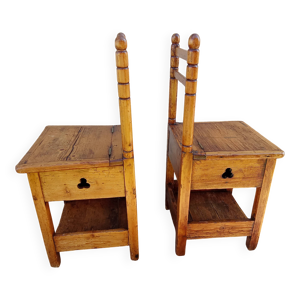 2 anciennes chaises enfants - bois