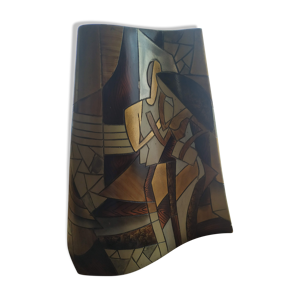 Vase art deco peint et